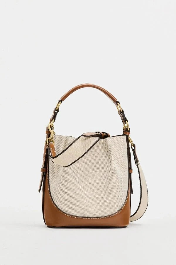 Enora Crossbody Bag - Canvas & PU Leather Minimalist Carry - Image 19