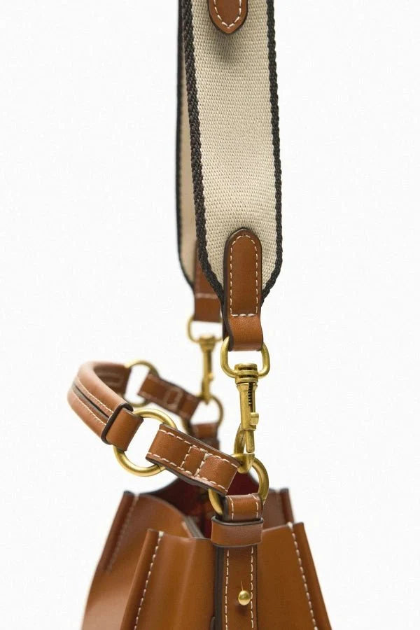 Enora Crossbody Bag - Canvas & PU Leather Minimalist Carry - Image 18