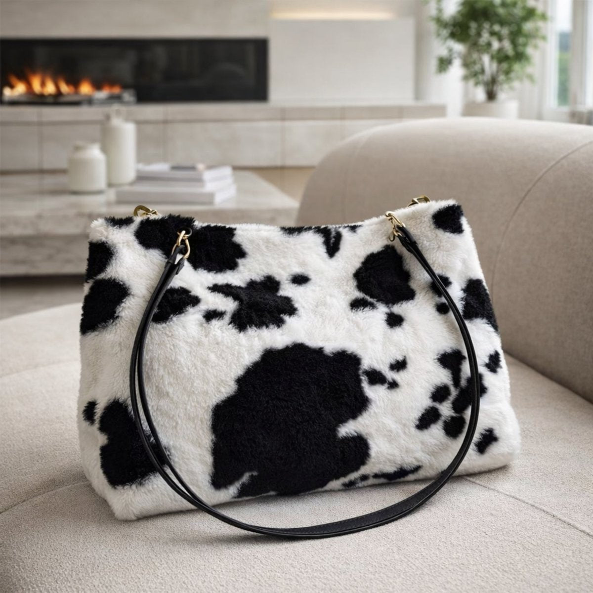 Cosmos Tote Bag - Faux Fur Spacious Everyday Carry - Image 4