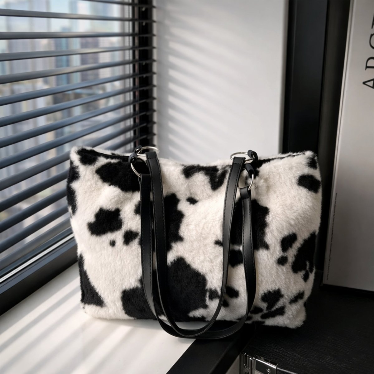 Cosmos Tote Bag - Faux Fur Spacious Everyday Carry - Image 3