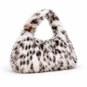 Selma Hobo Bag - Faux Fur Leopard Print Shoulder Carry