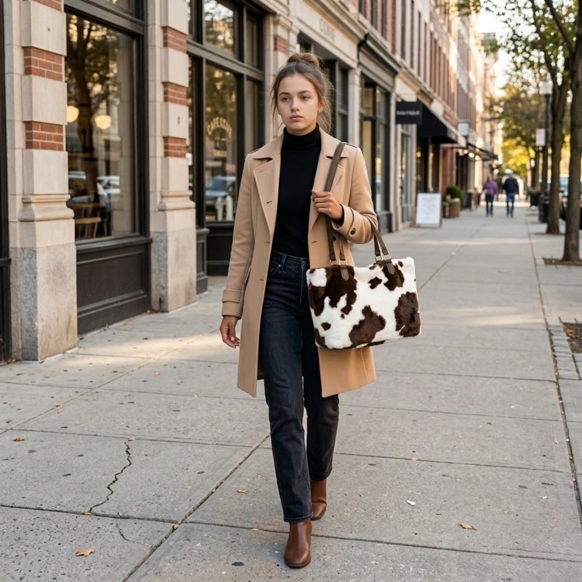 Kaelan Tote Bag - Faux Fur Spacious Everyday Carry - Image 3
